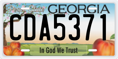 GA license plate CDA5371