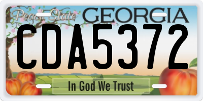 GA license plate CDA5372
