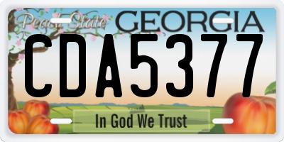 GA license plate CDA5377