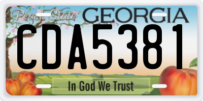 GA license plate CDA5381