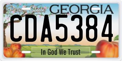 GA license plate CDA5384