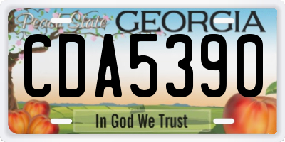 GA license plate CDA5390