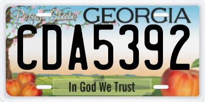 GA license plate CDA5392