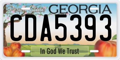 GA license plate CDA5393