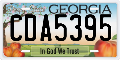 GA license plate CDA5395