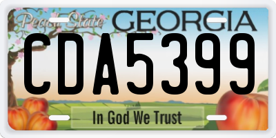 GA license plate CDA5399