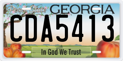 GA license plate CDA5413