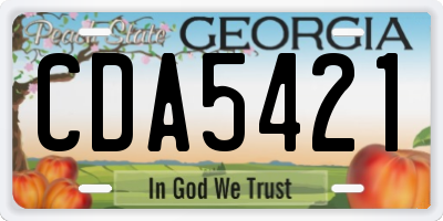 GA license plate CDA5421
