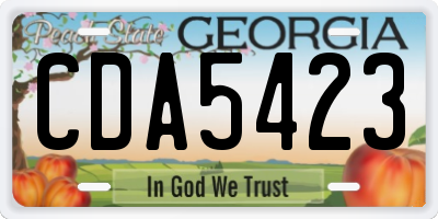 GA license plate CDA5423