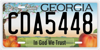 GA license plate CDA5448