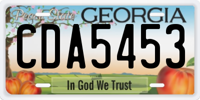 GA license plate CDA5453