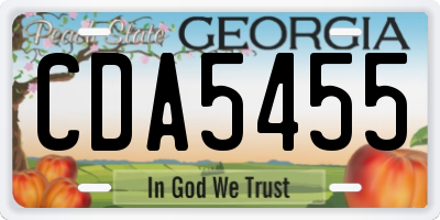 GA license plate CDA5455