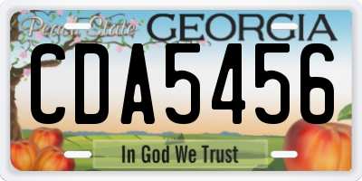 GA license plate CDA5456