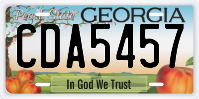 GA license plate CDA5457