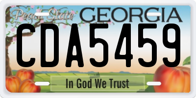 GA license plate CDA5459