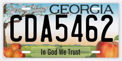 GA license plate CDA5462