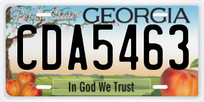 GA license plate CDA5463