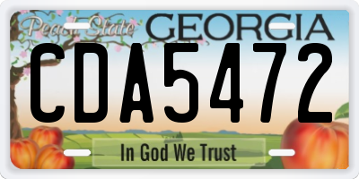 GA license plate CDA5472