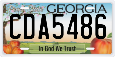 GA license plate CDA5486