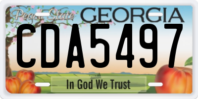 GA license plate CDA5497