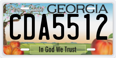 GA license plate CDA5512