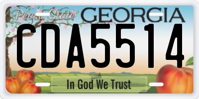 GA license plate CDA5514