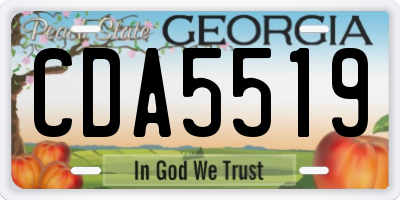 GA license plate CDA5519