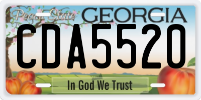 GA license plate CDA5520