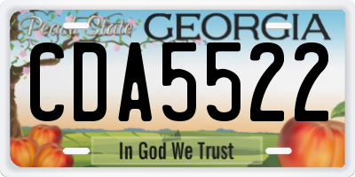 GA license plate CDA5522