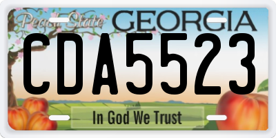 GA license plate CDA5523