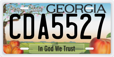 GA license plate CDA5527