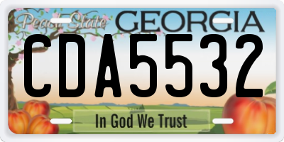 GA license plate CDA5532
