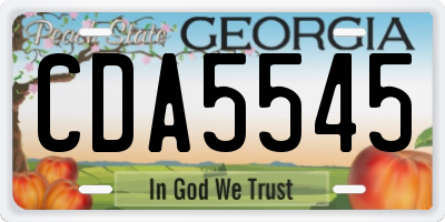 GA license plate CDA5545