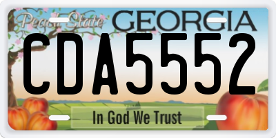 GA license plate CDA5552