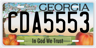 GA license plate CDA5553