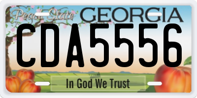 GA license plate CDA5556