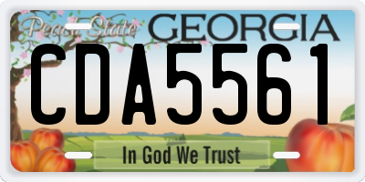 GA license plate CDA5561