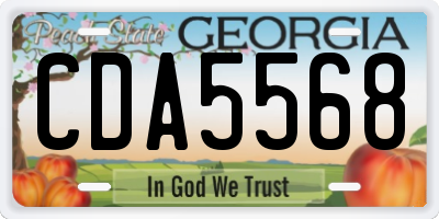 GA license plate CDA5568
