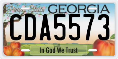 GA license plate CDA5573