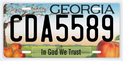 GA license plate CDA5589
