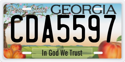 GA license plate CDA5597