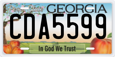 GA license plate CDA5599