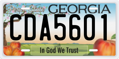 GA license plate CDA5601