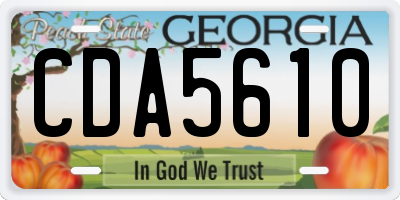 GA license plate CDA5610