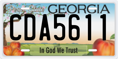 GA license plate CDA5611