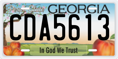 GA license plate CDA5613