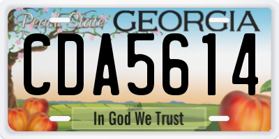 GA license plate CDA5614