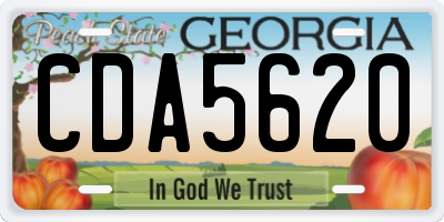 GA license plate CDA5620