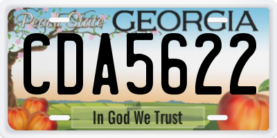 GA license plate CDA5622