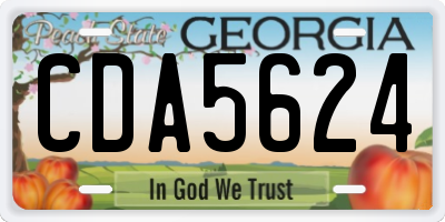 GA license plate CDA5624